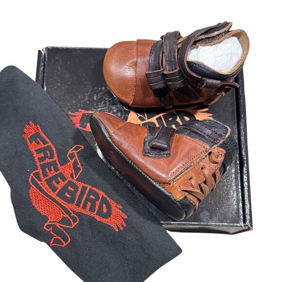 Freebird Baby Crue Leather Western Booties in Brown Cognac Size 3-6 Months NEW - Picture 9 of 9